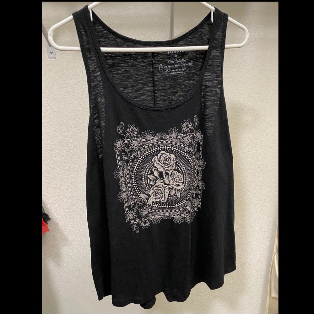 Rose print tank top